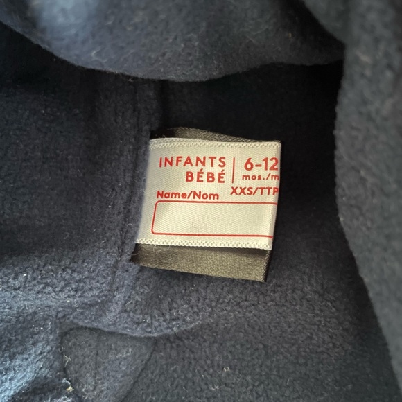 Navy Blue KOMBI Infant Fleece Velcro Winter Hat With Ears - Picture 4 of 6